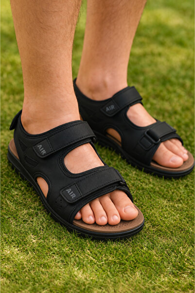 İmerShoes Daily Men's Black Orthopedic Velcro Thick Stitched Sole Anti-Sweat ...