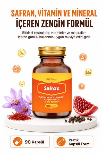 DR HADI Safrox Safran ve Multivitamin içeren 90 Kapsül