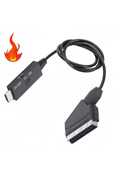 Choice محول SCART إلى HDMI متوافق بدقة 1080 بكسل مع كابل إدخال SCART لأجهزة H...