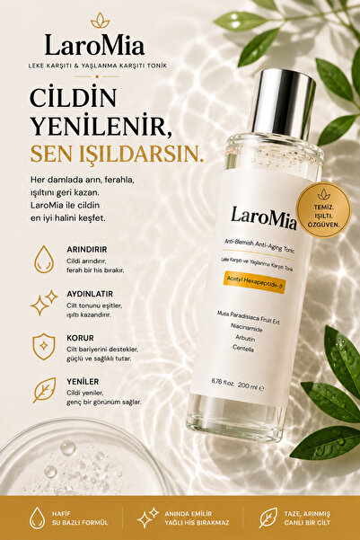 Laromia Muzlu Tonik Leke Karşıtı ve Yaşlanma Karşıtı , Tüm Cilt Tipleri, 100m...