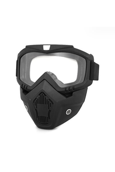 choice2 Clear Lenses Motocross Tactical Cycling Goggles Face Mask Detachable ...