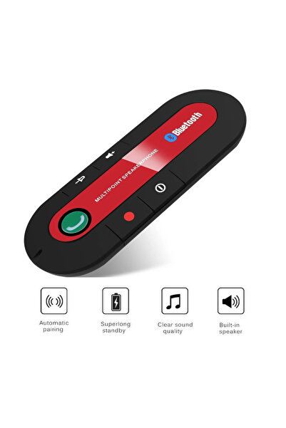 Choice1 Red Car Sun Visor Speaker Bluetooth Car Kit Handsfree Call Wireless S...