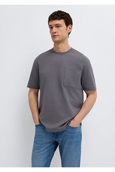 Mavi Anthracite Basic T-Shirt with Pockets Loose Fit / Comfortable Cut 061333...