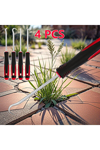 Choice1 Red-4Pcs 4Pcs Heavy-Duty Metal Weed Removal Tool Set - Ergonomic Hand...