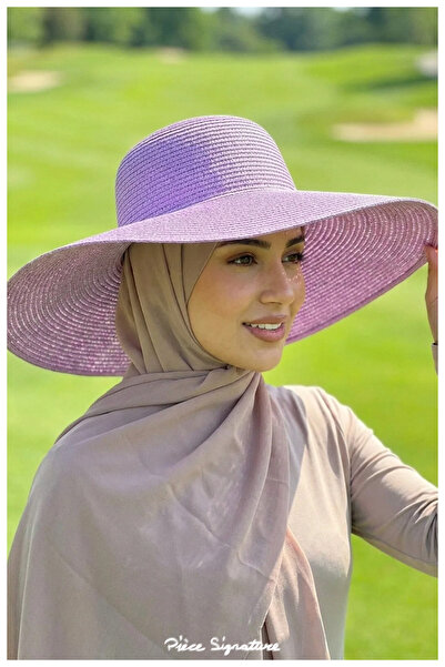 PIECE SIGNATURE نقل طاقة الصيف إلى أسلوبك! قبعة من القش بقطر واسع 45 سم (تتضم...
