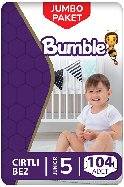 Bumble Size 5 Junior Baby Diapers Jumbo Pack 104 Pieces |   11-18kg