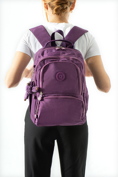 571 Collections Çanta Ultra Hafif Çok Cepli Orta Boy Sırt Çantası Mor Model: (571-4H)