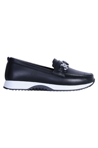 moda ayakkabım Moda Ayakkabı 259 Black-White Women's Ballet Shoes
