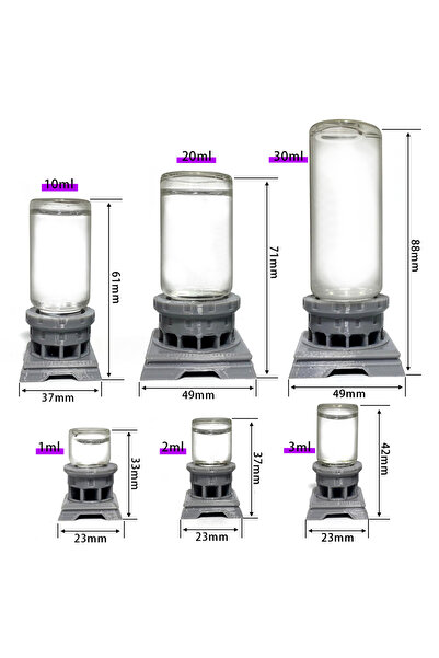 Choice5 A set of all Waterer 1ml - 30ml Glass Waterer Feeder for Ants Colony ...