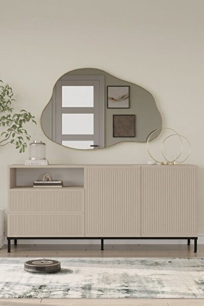 Yurupa Grand Serisi 170 cm 2 Kapaklı 2 Çekmeceli Membran Konsol Modern Salon ...