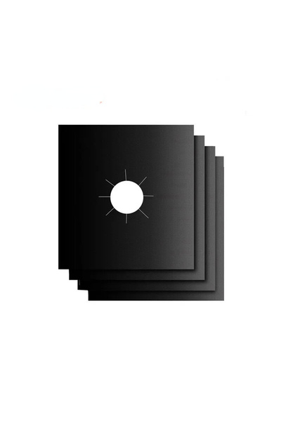 choice2 4pcs Black Kitchen Stove Cover Non-stick Lined Gas Stove Protector He...