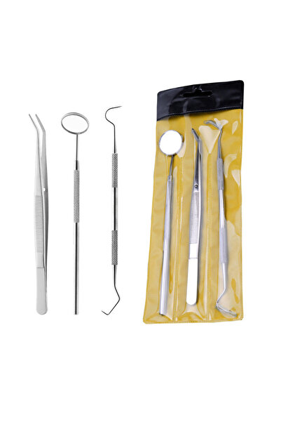 Choice 3pcs Dental Tool Set Dental Mirrors Oral Scope Tweezers 3pcs Stainless...