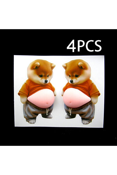 Choice1 4PCS No.1 3D Shiba Inu Stickers – Cute Orange Apparel Shiba Inu Stick...
