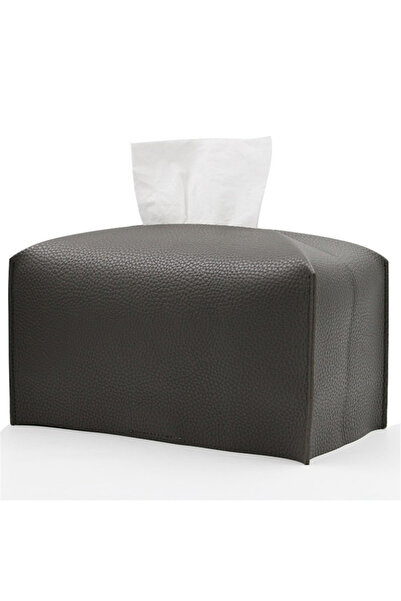 Choice black Tissue Box Cover Refined PU Leather Foldable Tissue Box Holder -...