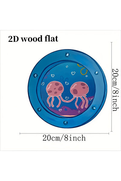 Choice apple green Charming Jellyfish Ocean Theme Wooden Signage -8 Inch Roun...