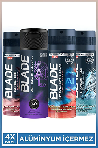 Blade Erkek Deodorant (Artificial Intelligence, Tropical Chill, Mountain Fres...