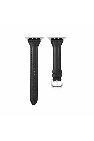 Choice 38mm-40mm-41mm Balck Slim Leather Strap For Watch Band 44mm 40mm 41mm ...