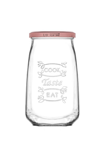 LAV Tasty Cam Kavanoz Tekli Büyük Boy 1050 ml Metal Kapaklı (Erzak Saklama/Tu...