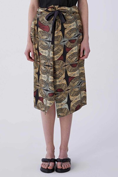 Roman Floral Desen Midi Etek Standart Renk Y2115061_089