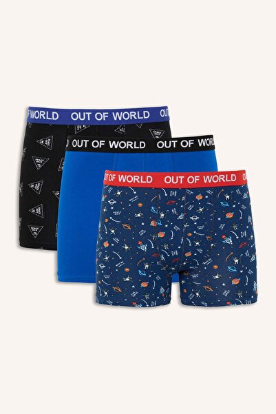 DeFacto Regular Fit Space Printed 3-Piece Boxer E9500Ax25Au