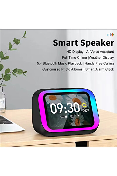 Choice1 Black AI Smart Bluetooth 5.4 Speaker HD Touch Screen Display Electron...