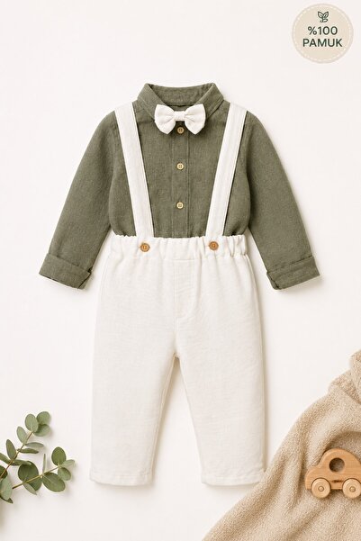Bubito Muslin Baby Boy 2-Piece Baby&Child Slopet Set 100% Cotton - Green