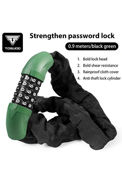 Choice Green - Bold Motorcycle Electric Bike Combination Lock Chain Lock Bicy...