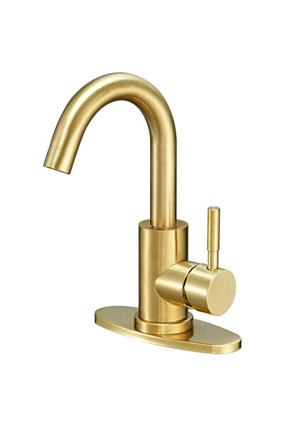 Choice Gold Stainless Steel Golden Basin Faucet Hot And Cold Countertop Basin...