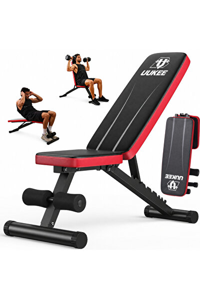 UUKEE Adjustable Weight Bench, 8-Position Backrest, 660LBS Foldable Workout B...
