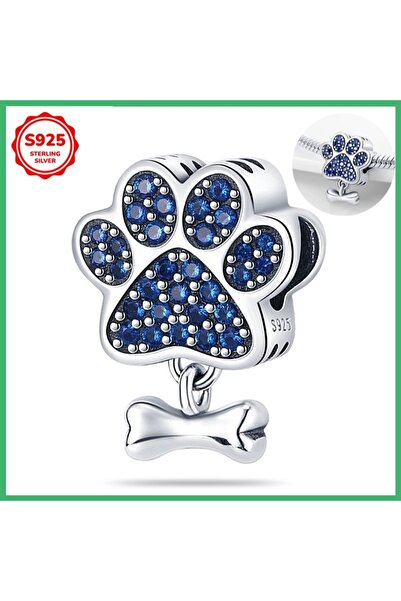 Choice AC230-888 925 Sterling Silver Dog footprints Charms Pendant with Cubic...