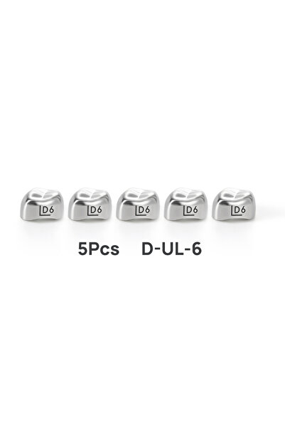 Choice7 D-UL-6 5 قطع تيجان أسنان، تيجان معدنية جاهزة الصنع، تيجان مؤقتة من ال...