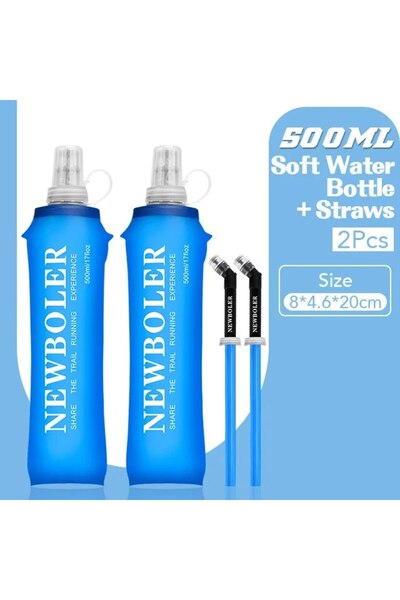 Choice 500ml and Straws2pcs NEWBOLER 250ml 500ml Water Bottle TPU Folding Sof...