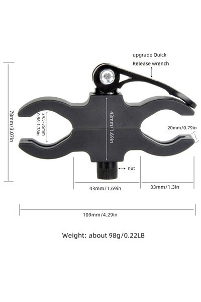 Choice M72 High Hardness Round Pipe Clamp Universal Flashlight Tube Tactical ...