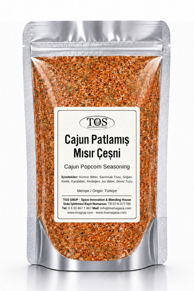 TOS The Organic Spices Cajun Patlamış Mısır Çeşni 500 gr Cajun Popcorn Season...