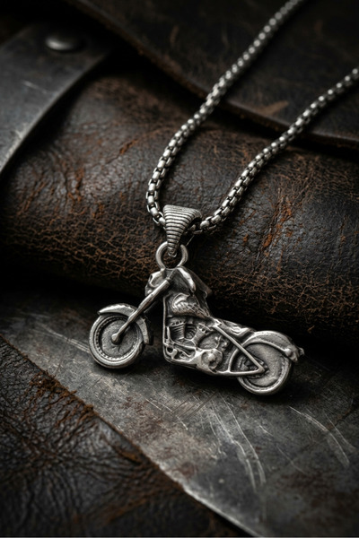 Begondio Motorcycle Handcrafted Stainless Steel Chain Men's Necklace