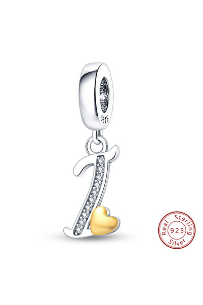 Choice13 PAC368-I Original 925 Sterling Silver Charm Beads Classic Gold Heart...