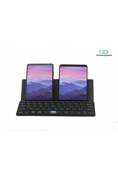 Choice8 English black JOMAA Dual-Bluetooth Mini Wireless Keyboard Rechargeabl...