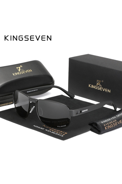 choice2 Black Gray KINGSEVEN Men Polarized UV400 Sunglasses Fashion Vintage R...