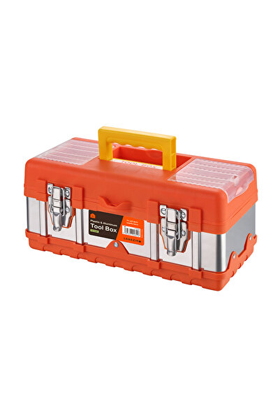 Lawazim Plastic & Aluminum Tool box 14inch Storage Solution Organizer with Co...