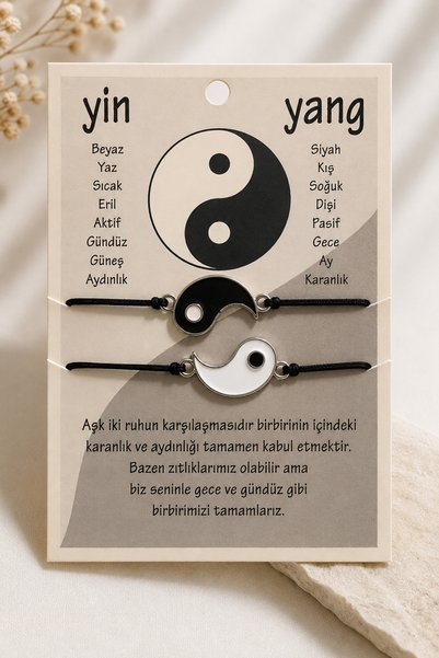 BeyzHal Yin Yang Set of 2 Bracelets Matching Combination Jewelry for Lover and Friend