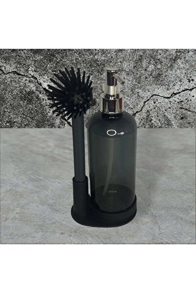 Dore Voir Plastic Liquid Soap Dispenser with Stand and Silicone Dish Scrubber...