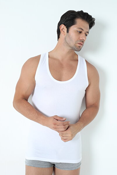 X MODAL Men's White Bamboo Singlet Soft Flexible Thin Fabric Breathable Singlet