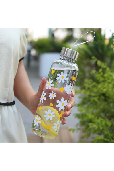 Choice 550ML Yellow flower 550ML Plastic Water Bottle Portable Gym Sport Wate...