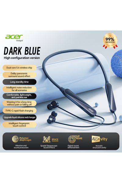 Choice1 Navy Blue Acer Ohr561 Wireless Bluetooth Headset, Neck-Mounted, Dedic...