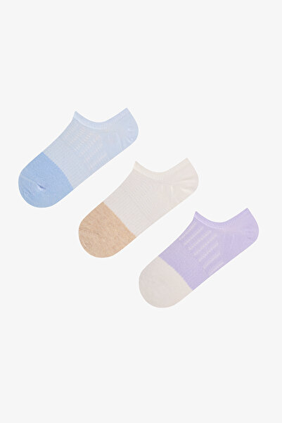Penti Blaue Soft Block Cotton Jacquard 3 Paar Sneaker-Socken
