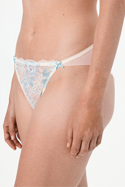 Penti Ecru Printed Lace Slip Panties