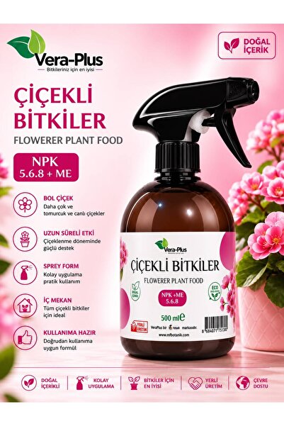 MF Botanik VERA-PLUS ÇİÇEKLİ BİTKİLER İÇİN ÖZEL SPREY SIVI BİTKİ BESİNİ 500 ML