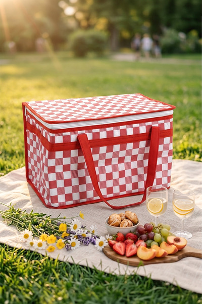 Kitchen Life Geantă termică dreptunghiulară pentru picnic, cu fermoar, cu mod...