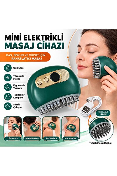 genel tr 1 Adet Akıllı Elektrik Akımlı Ems Titreşimli Masaj Tarağı Kademeli Y...