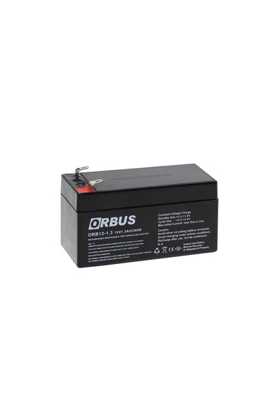 Genel Markalar 12 Volt 1.3 Amper Kuru Akü ORB12-1.3 (96x42x52 Mm)